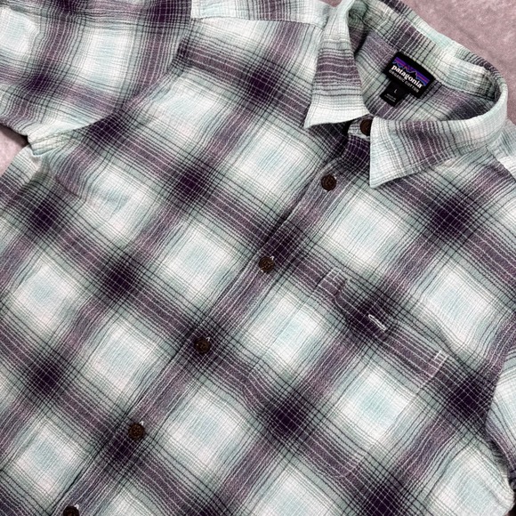 Patagonia Other - Patagonia Mens Large Plaid Short Sleeve Organic Cotton Button Down Shirt Green